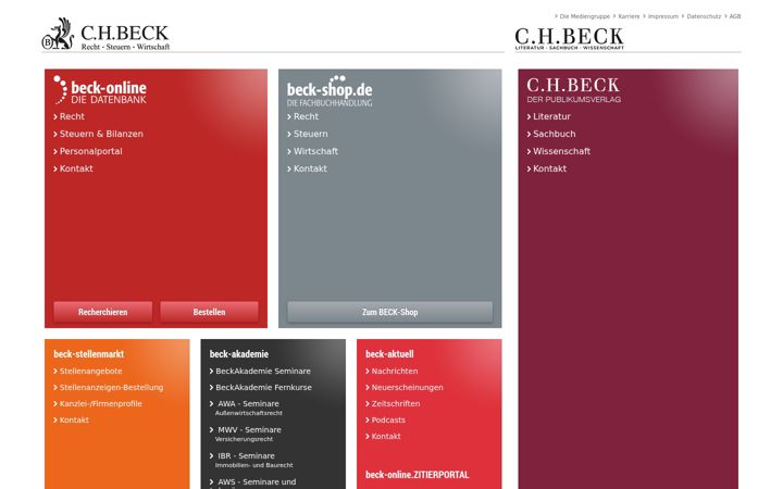 Screenshot of beck.de