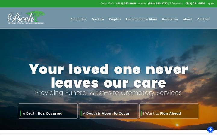 Screenshot of beckchapels.com