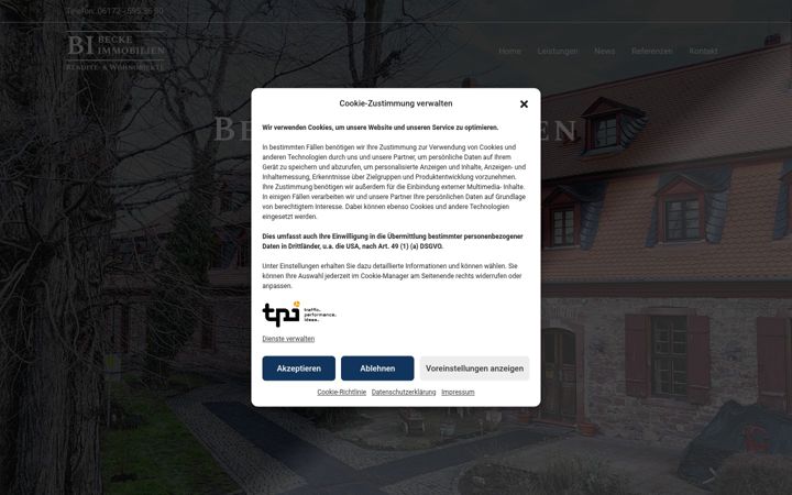 Zrzut ekranu becke-immobilien.de