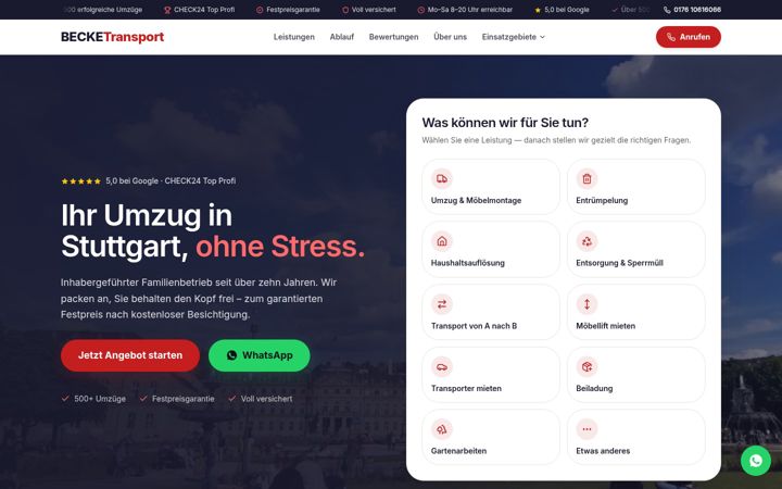 Screenshot of becke-transport.de