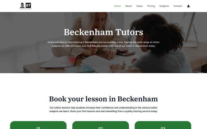 Screenshot of beckenhamtutors.co.uk