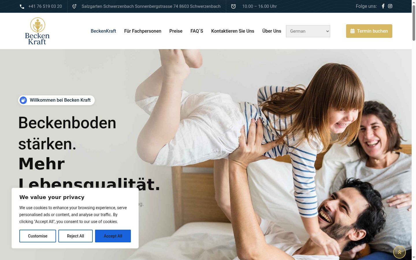 Skærmbillede af samtykkebanneret, som det blev vist før nogen interaktion