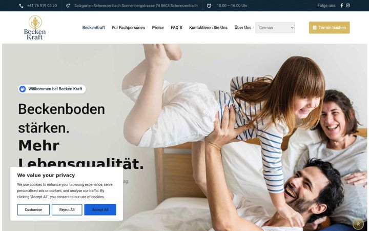 Screenshot of beckenkraft.ch