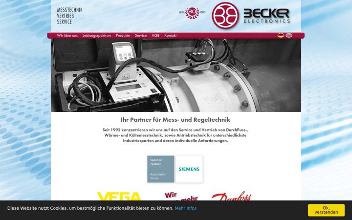 Zrzut ekranu becker-electronics.de