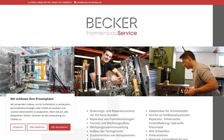 Screenshot of becker-formenbau.de