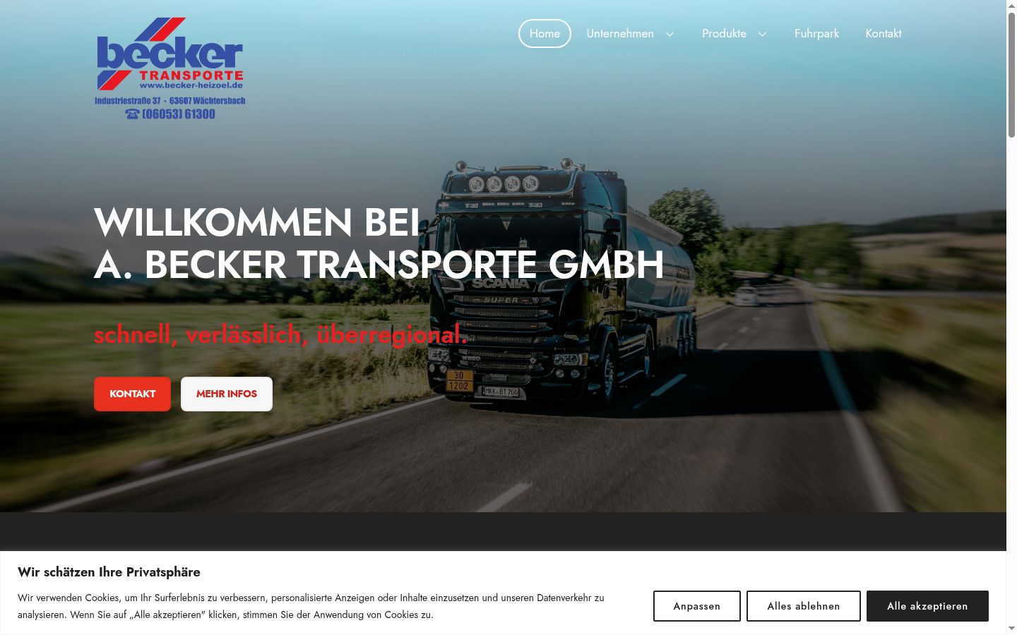 Screenshot del banner di consenso mostrato prima di qualsiasi interazione
