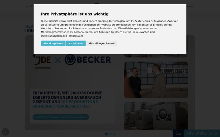 Screenshot of becker-international.com