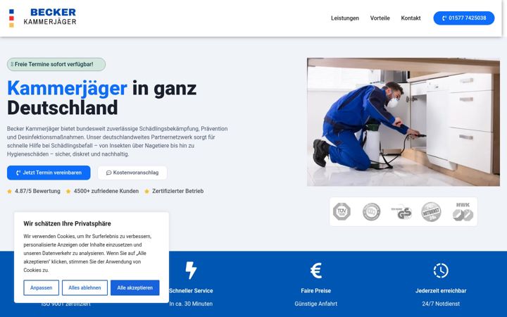 Screenshot of becker-kammerjaeger.de