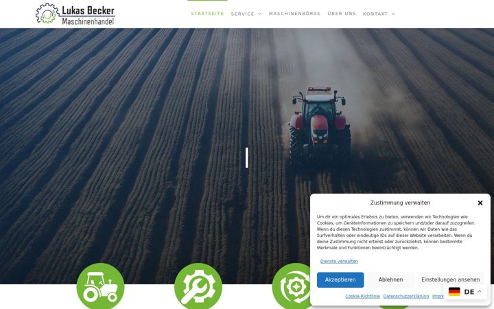 Screenshot of becker-maschinenhandel.de