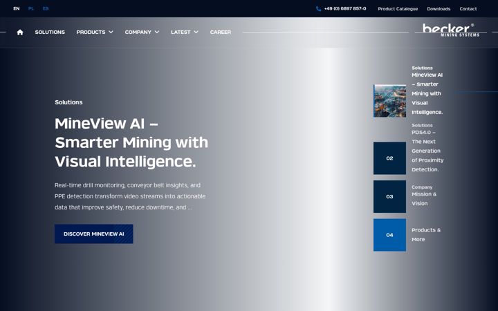 Screenshot of becker-mining.com