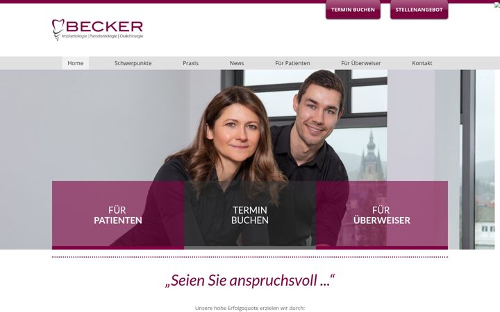 Screenshot of becker-oralchirurgie.de