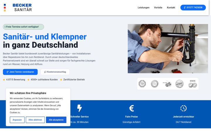 Screenshot of becker-sanitaer.de