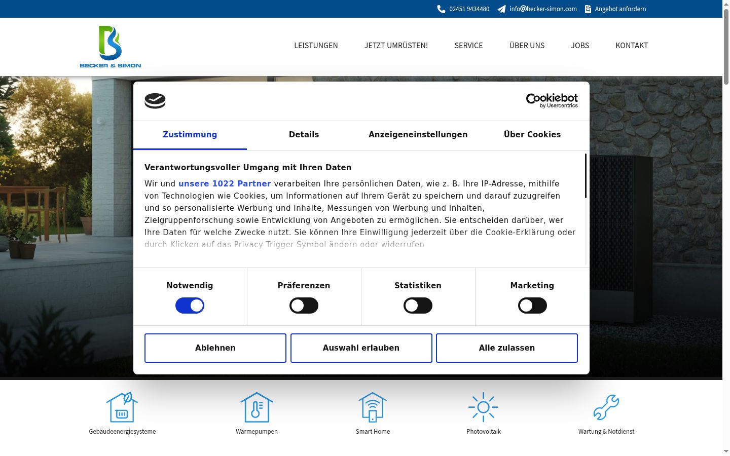 Screenshot tal-banner tal-kunsens muri qabel kwalunkwe interazzjoni