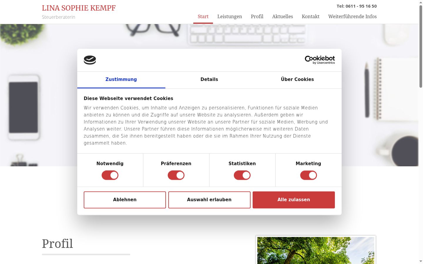 Screenshot του banner συγκατάθεσης που εμφανίστηκε πριν από οποιαδήποτε αλληλεπίδραση