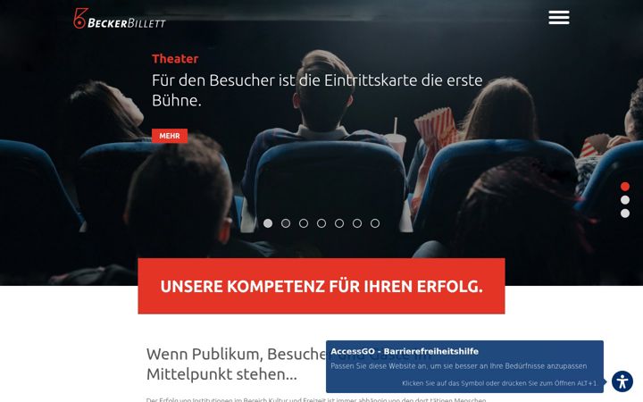 Screenshot of beckerbillett.de