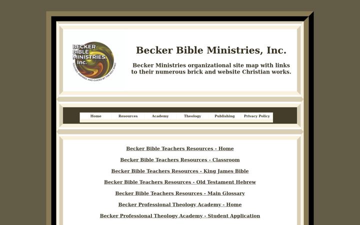 Captura de pantalla de beckerministries.org