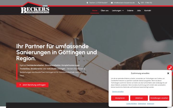 Screenshot of beckers-bauservice.de