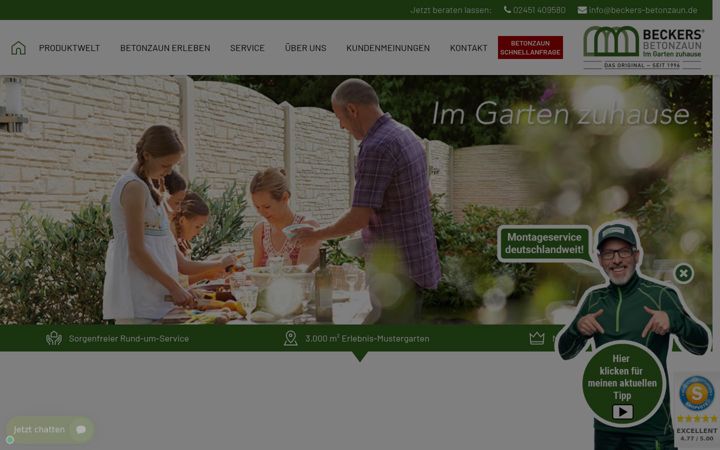 Zrzut ekranu beckers-betonzaun.de