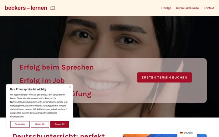 Screenshot of beckers-lernen.de