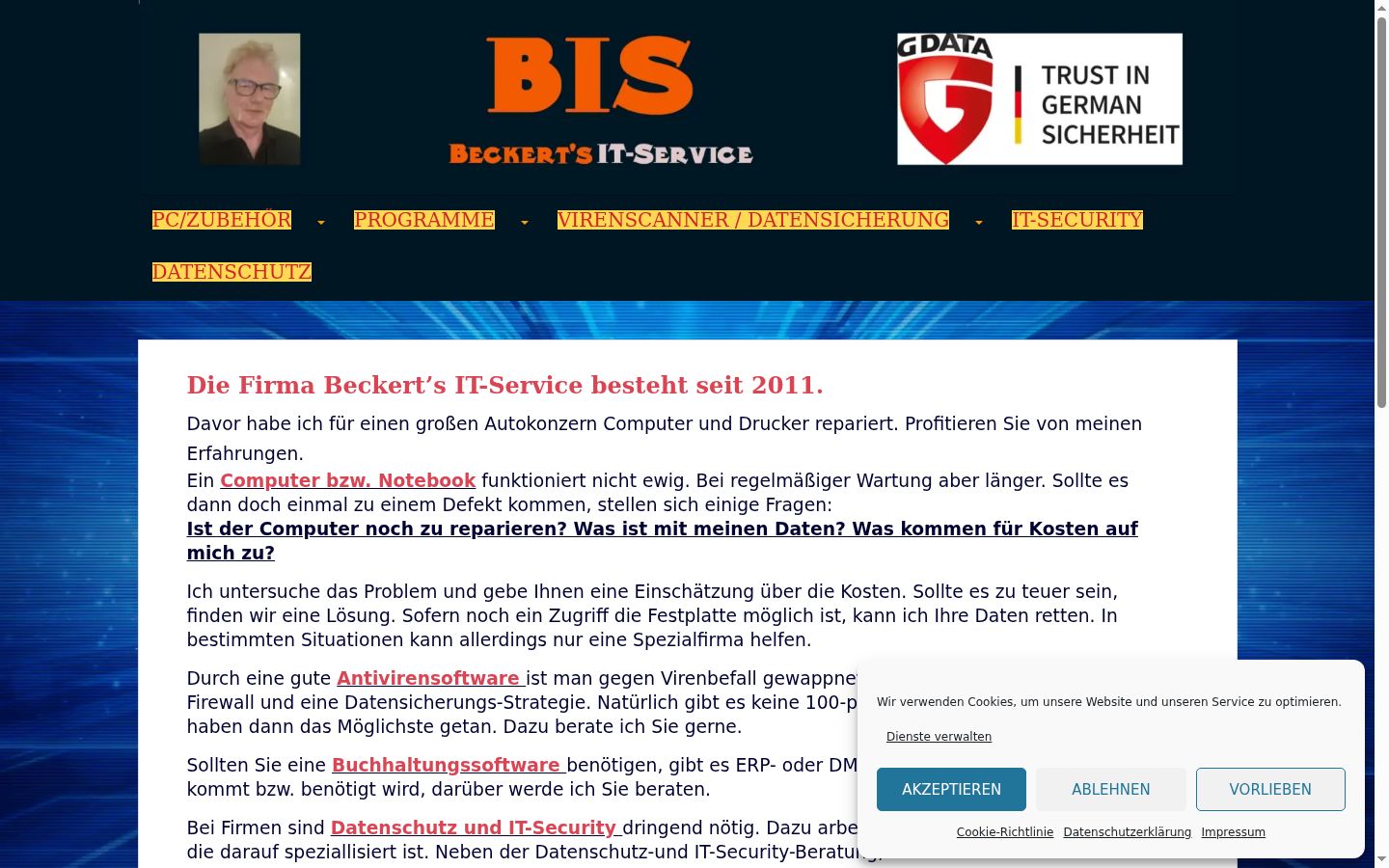 Screenshot del banner di consenso mostrato prima di qualsiasi interazione