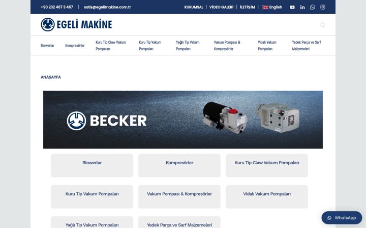 Screenshot of beckervakumpompalari.com