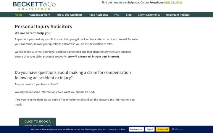 Screenshot of beckettandco.co.uk