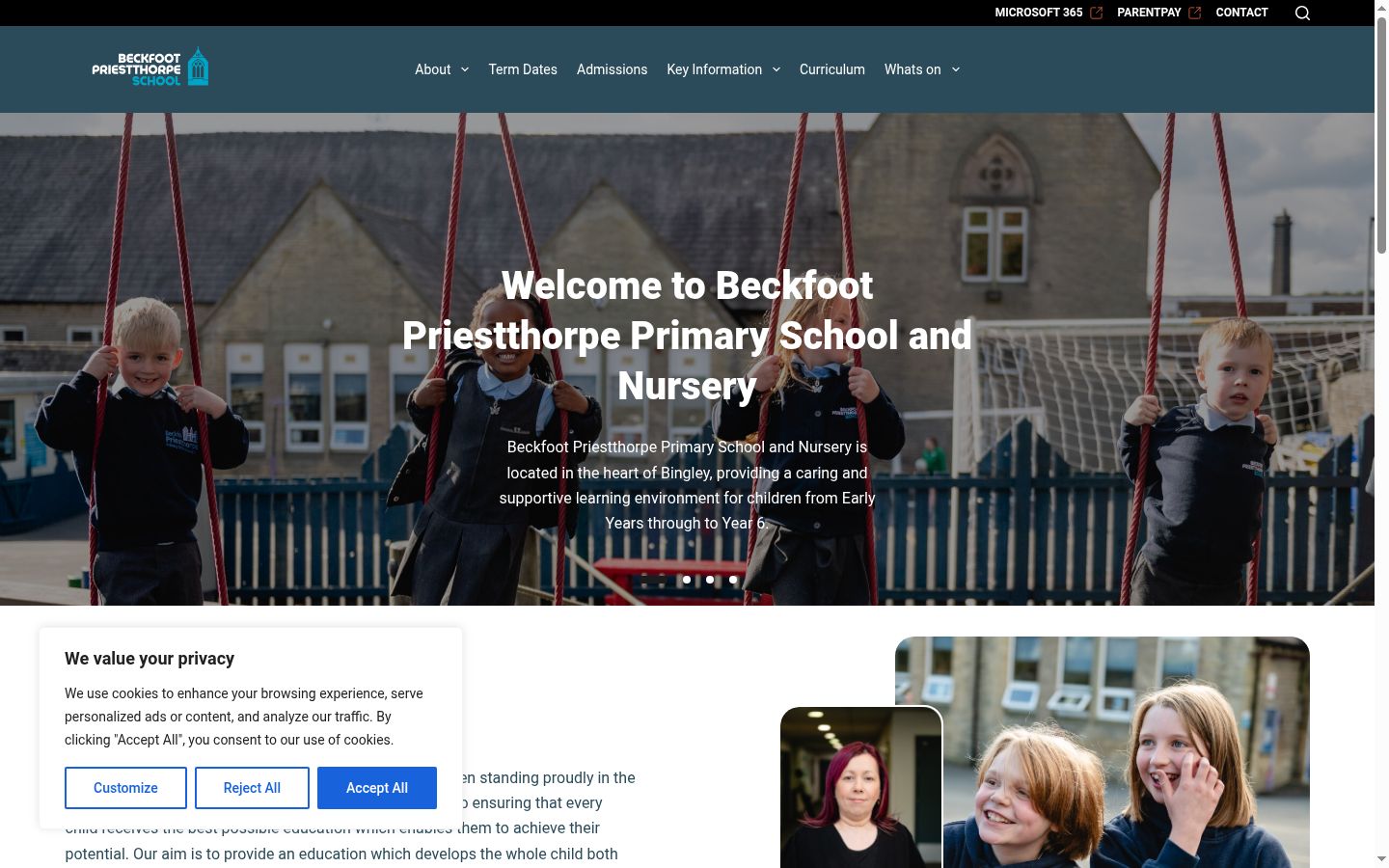 Screenshot of the consent banner shown before any interaction