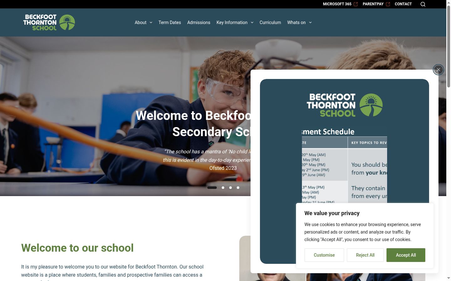 Screenshot of the consent banner shown before any interaction