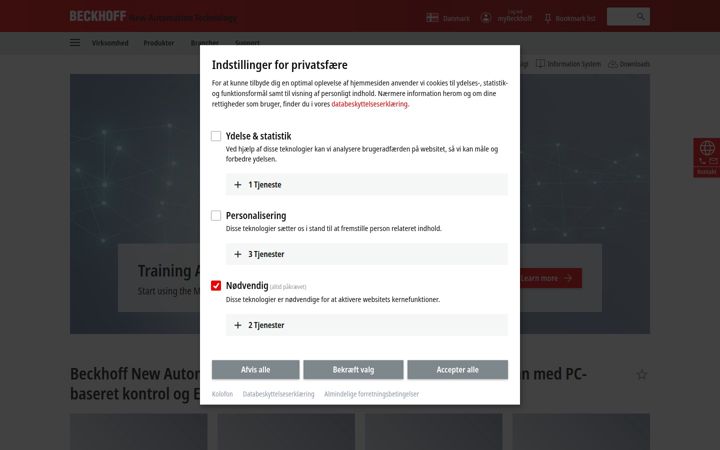 Screenshot ta' beckhoff.com