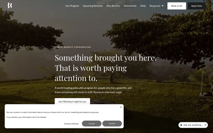 Screenshot of beckleyretreats.com