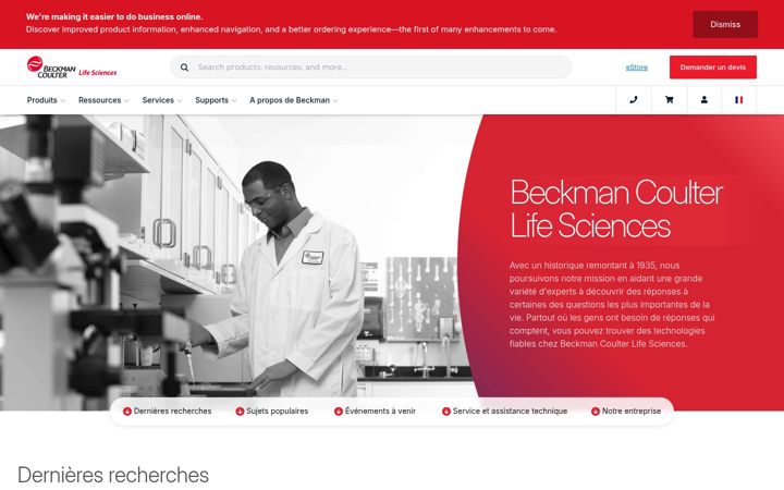 Screenshot of beckman.fr