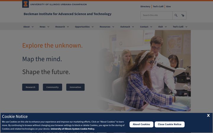 Screenshot of beckman.illinois.edu