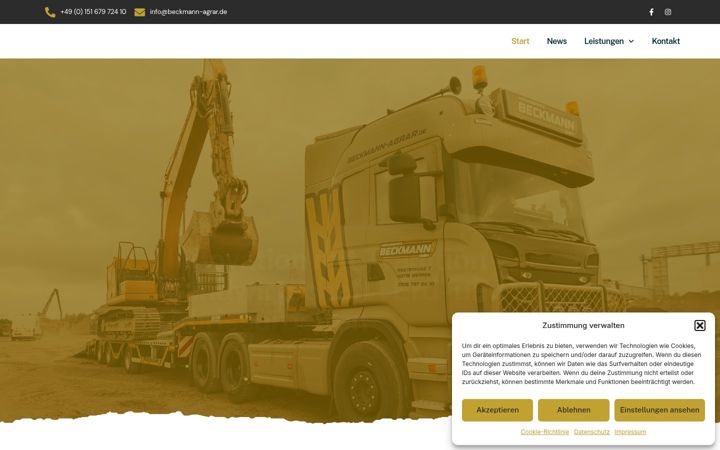 Screenshot of beckmann-agrar.de