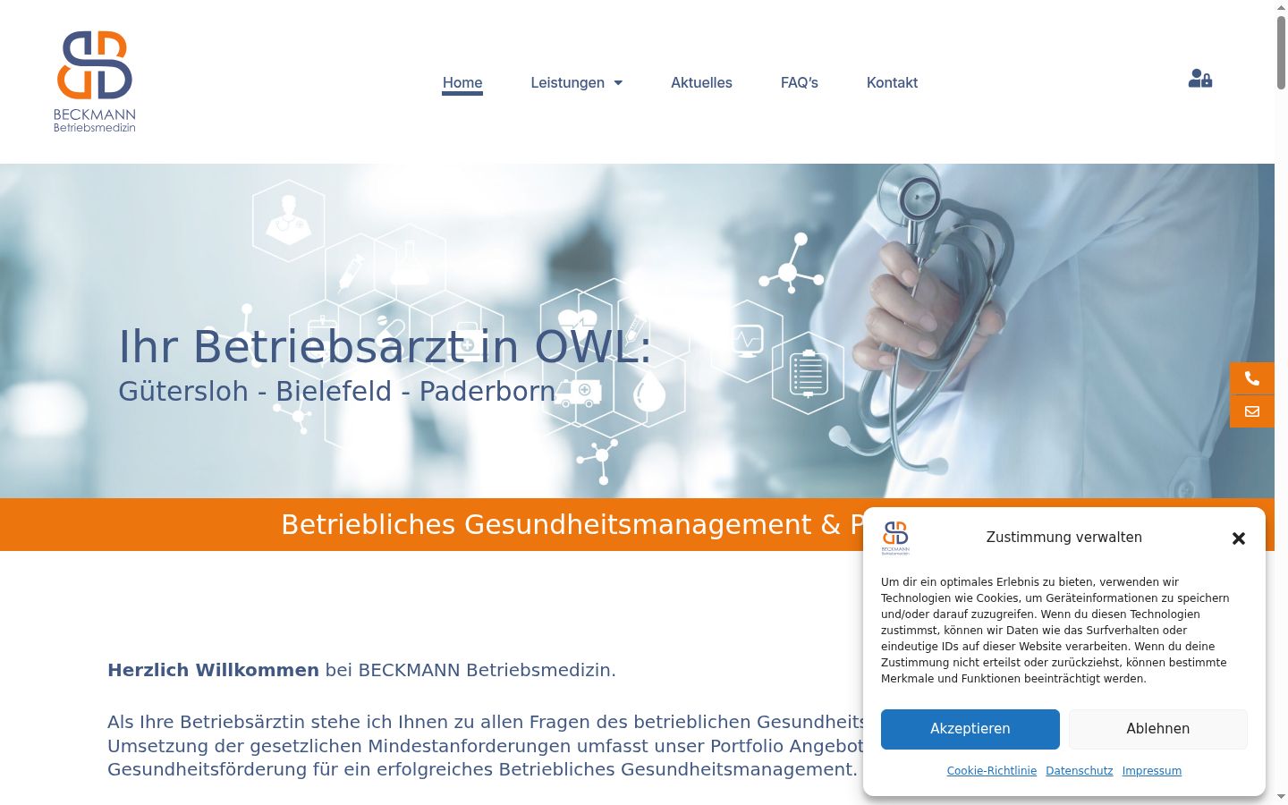 Screenshot of the consent banner shown before any interaction