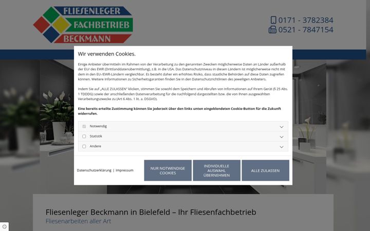 Screenshot of beckmann-fliesenleger.de