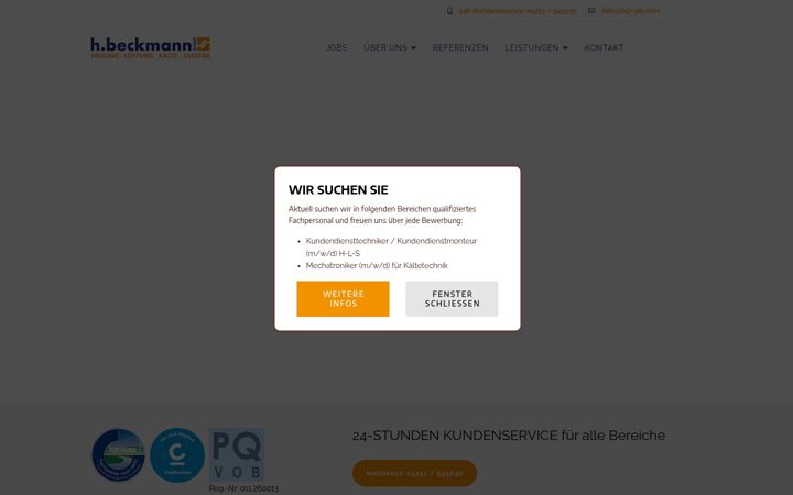Screenshot of beckmann-gebaeudetechnik.com