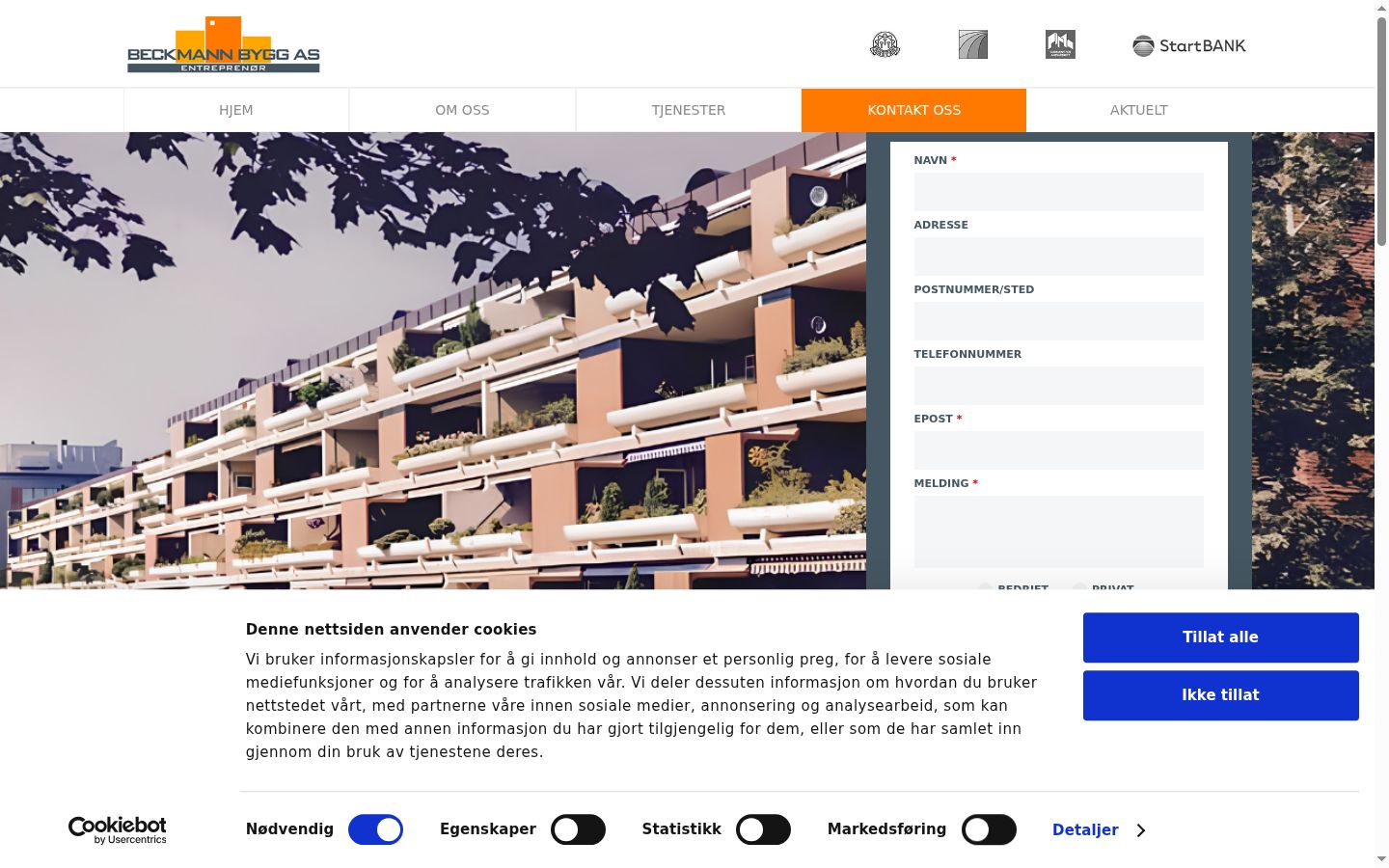 Screenshot del banner di consenso mostrato prima di qualsiasi interazione