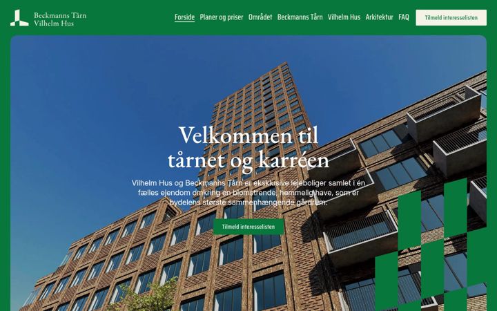 Screenshot of beckmannstaarn-vilhelmhus.dk