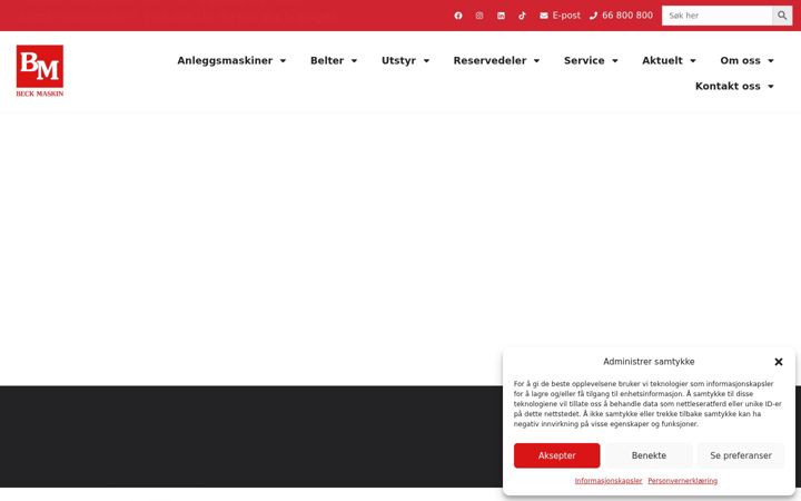 Screenshot of beckmaskin.no