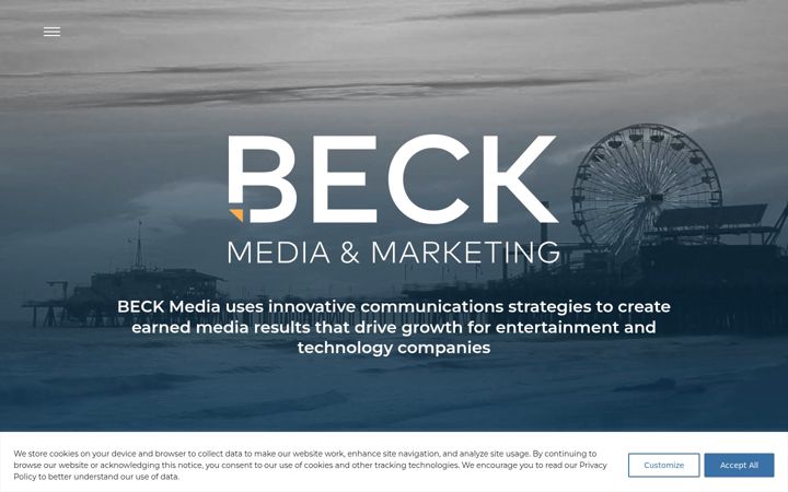 Screenshot of beckmedia.com