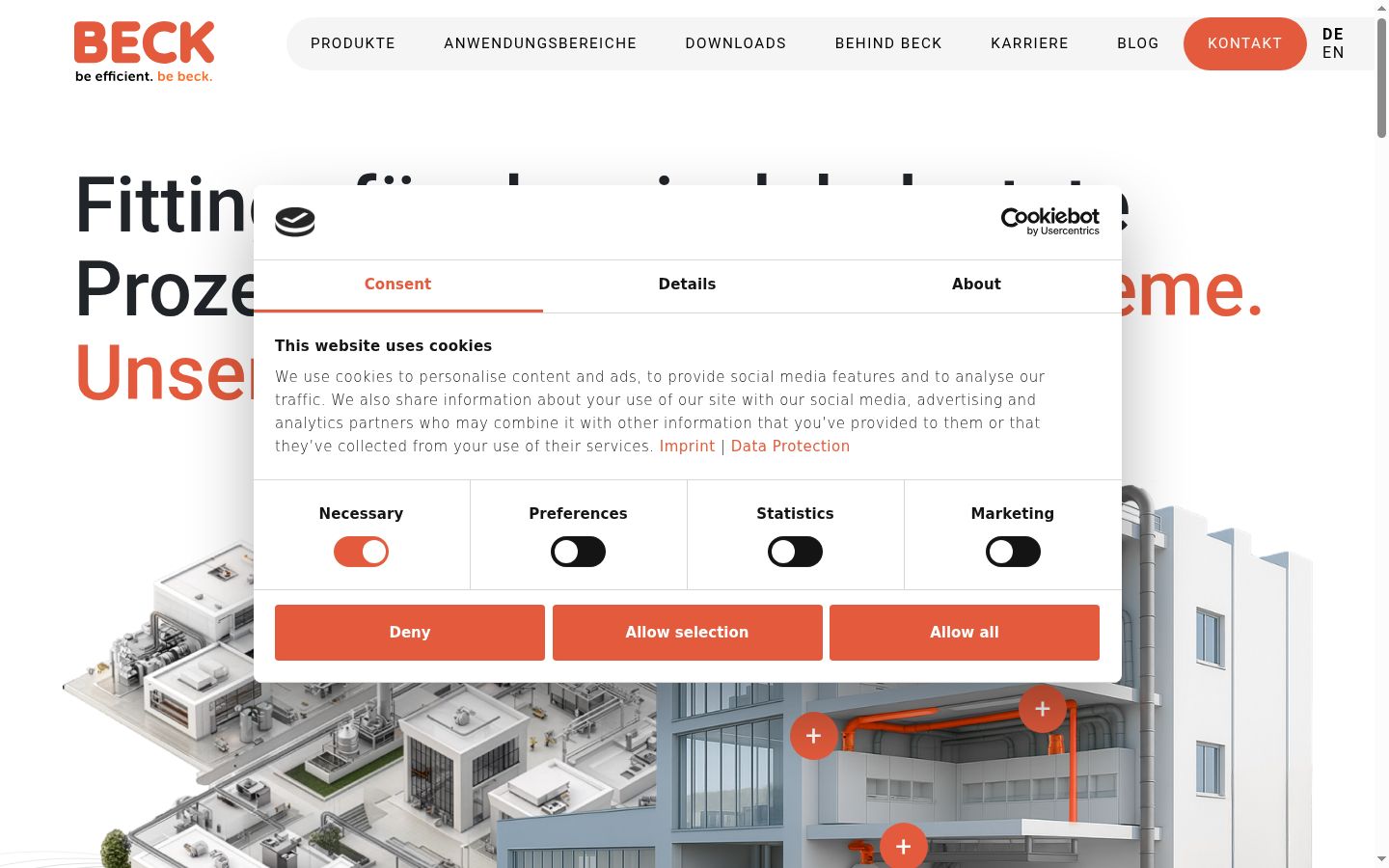 Screenshot del banner di consenso mostrato prima di qualsiasi interazione