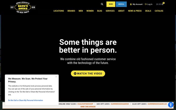 Screenshot of beckshoes.com