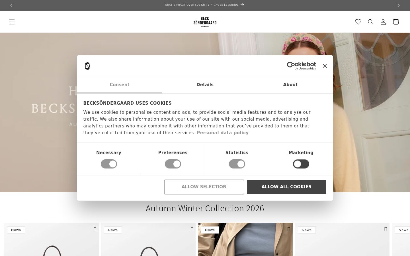 Screenshot of the consent banner shown before any interaction