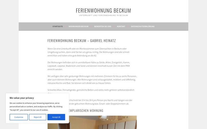 Screenshot of beckum-ferienwohnung.de