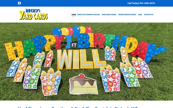 Screenshot of beckysyardcards.com