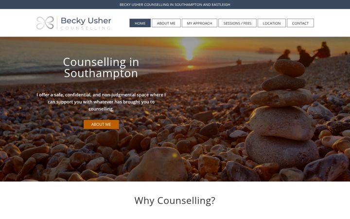 Screenshot of beckyushercounselling.co.uk