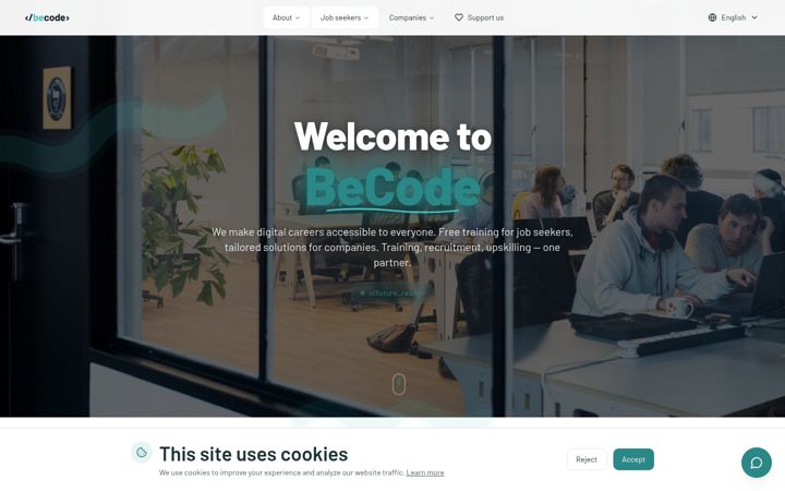 Screenshot of becode.org