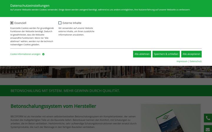 Screenshot of becoform.de