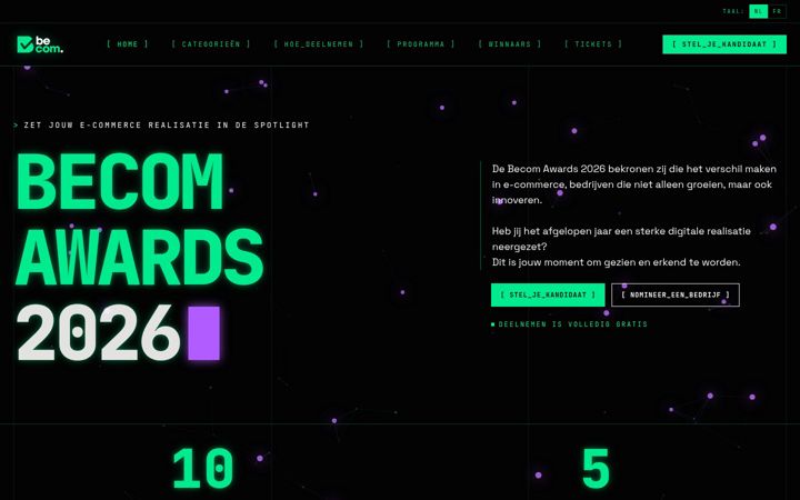 Screenshot of becomawards.digital