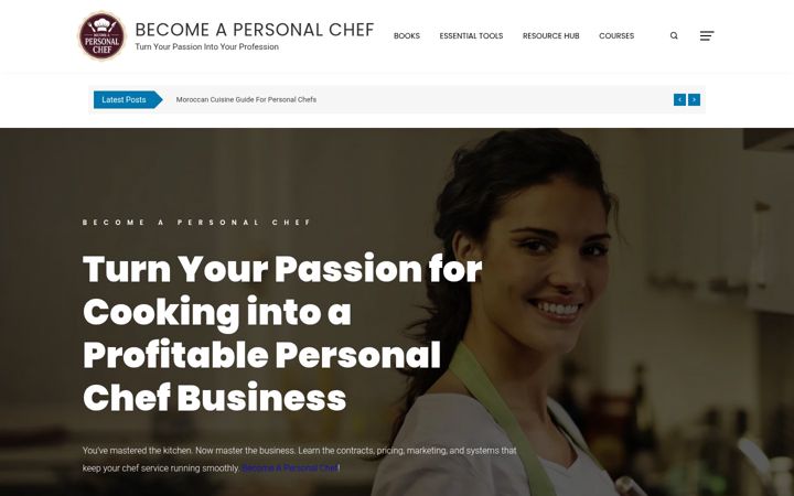 Screenshot of becomeapersonalchef.com